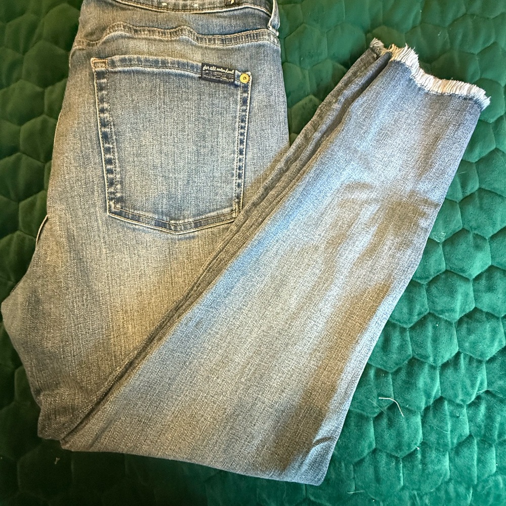 Women's Blue Jeans 7FAM capri